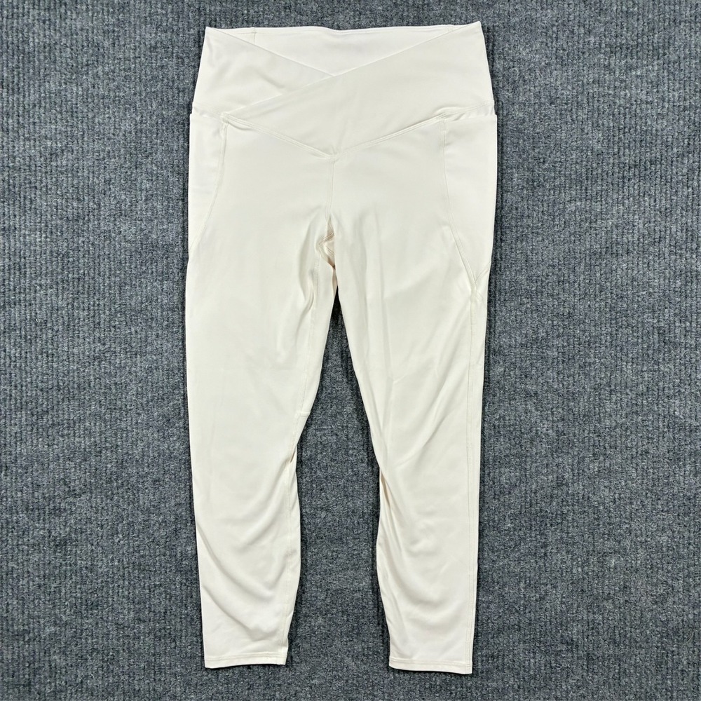 Fabletics PureLuxe Womens Leggings W28" White Pull On Skinny Yoga Low‎ Rise